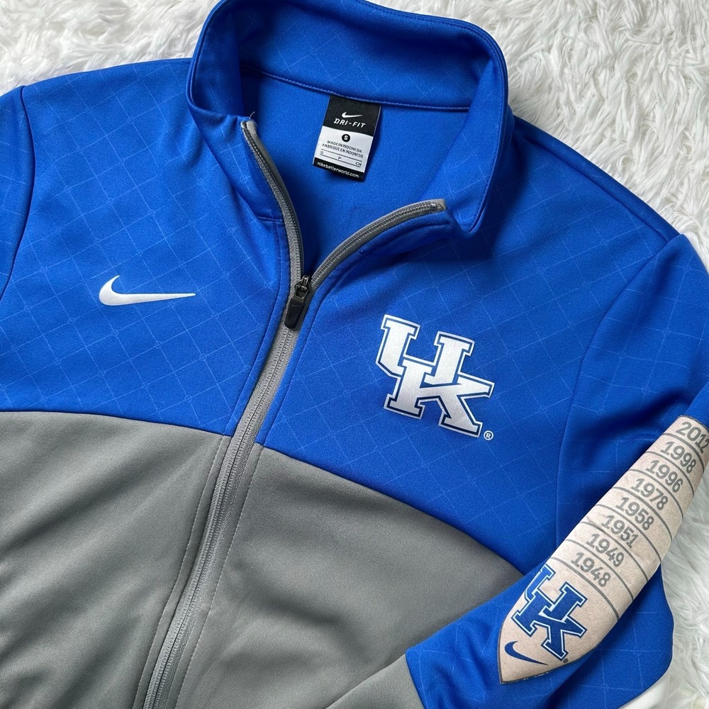 Nike Dri-FIT Kentucky Wildcats Full Zip Track Jacket Mens Small Blue Gray NCAA